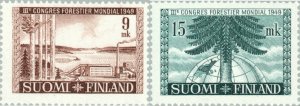 画像1: フィンランド切手　1949年　世界森林会議　2種 (1)