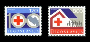 画像1: ユーゴスラビア切手　1975年　赤十字創立100周年　2種 (1)