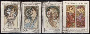 画像1: チェコスロバキア切手　1969年　絵画　ミュシャ　4種 (1)