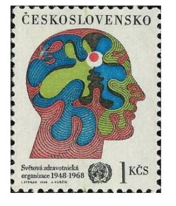 画像1: チェコスロバキア切手　1968年　WHO 世界保健機関 20周年　1種 (1)
