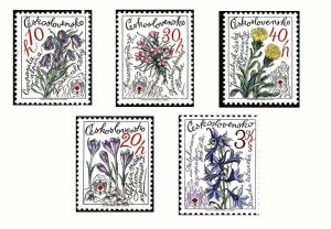 画像1: チェコスロバキア切手 1979年　山岳救助隊25周年    花　5種 (1)