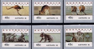 画像1: オーストラリア切手　1994年　オーストラリアの野生動物 　 カンガルーとコアラ　6種 (1)