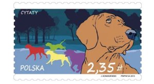画像1: ポーランド切手　2015年　猟犬　森　文学　1種 (1)