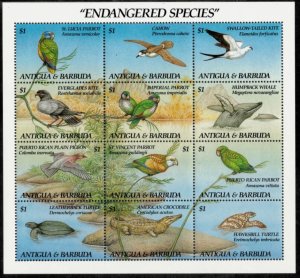 画像2: アンティグア・バーブーダ切手 　1993年　絶滅危惧種　鳥　12種 (2)