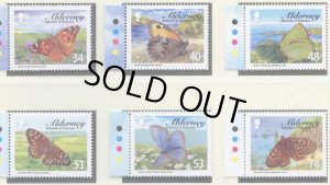 画像1: オルダニー島切手　2008年　蝶　6種 (1)