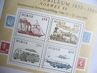 画像1: ノルウェー切手 1980年 切手展　【小型シート】