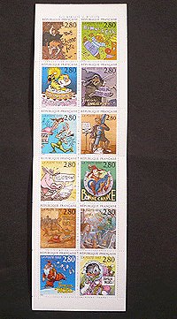 画像2: フランス切手　1993年　グリーティング　12種　コミック　アニメ　切手帳