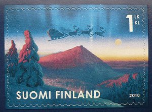 画像1: フィンランド切手　2010年 クリスマス　トナカイ　サンタ　1種 (1)