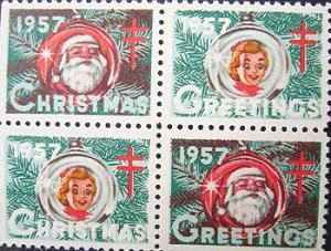 画像1: アメリカ 1957年　クリスマスシール (1)