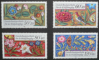 ドイツ ベルリン切手 1985年 社会福祉 花4種 - すてきな郵便屋さんciel