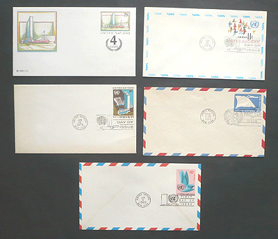 国連 エアメール Fdc 記念印スタンプが付いた記念封筒 すてきな郵便屋さんciel