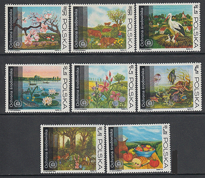 ポーランド切手 1973年 花 絵画 8種 すてきな郵便屋さんciel