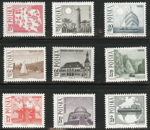 ポーランド切手 1966年 観光 9種 - すてきな郵便屋さんciel