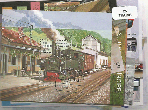 コレクション海外切手コレクション　25 Trains 汽車25