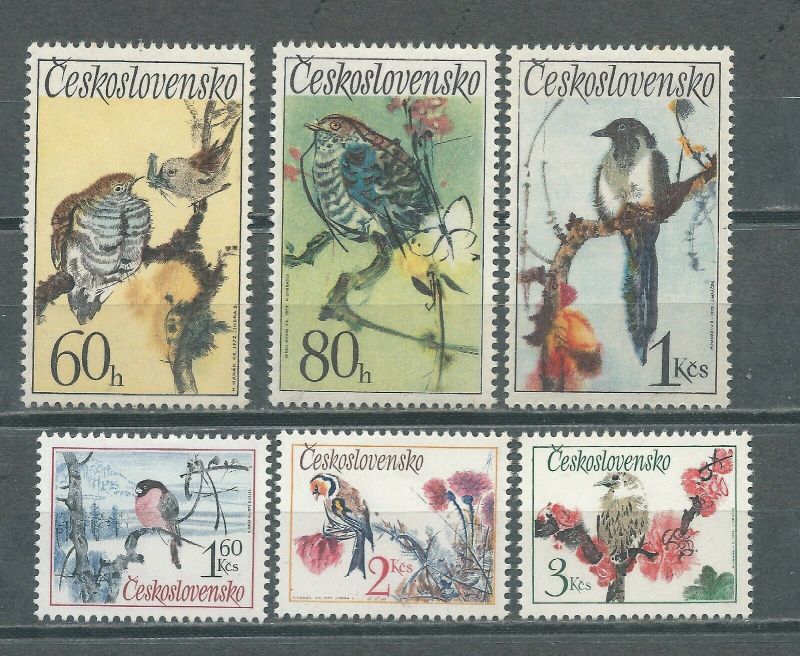 チェコスロバキア切手 1972年 鳥 6種 - すてきな郵便屋さんciel