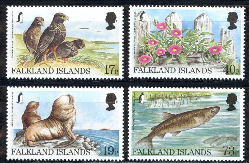 フォークランド諸島切手 1987年 絶滅危惧種 鳥 フォークランドカラカラ 