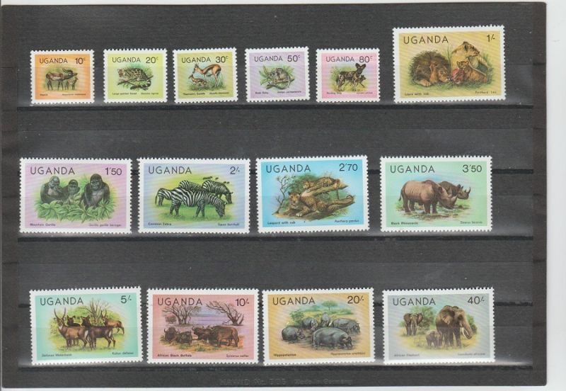 ウガンダ切手 1979年 野生動物 アフリカゾウ 14種 - すてきな郵便屋