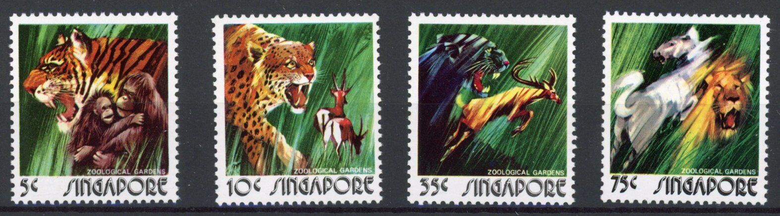 シンガポール切手 1973年 シンガポール動物園 動物 4種 - すてきな郵便