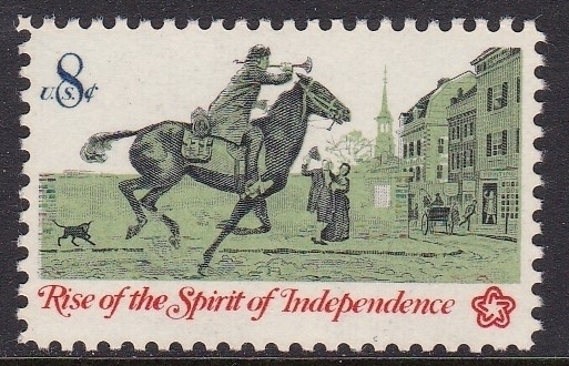 アメリカ切手 1973年　アメリカ建国200周年　郵便配達　1種